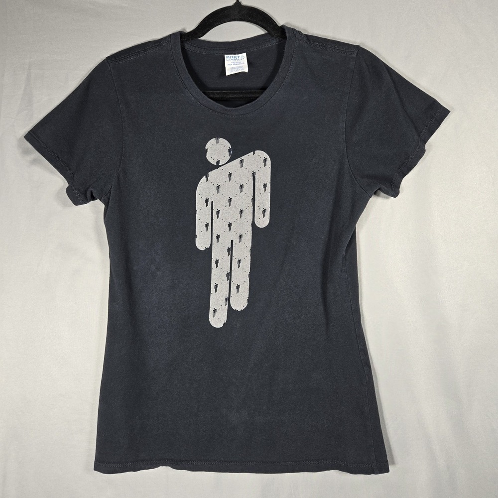 Billie Eilish Blohsh T-Shirt Medium M Black Repeating Logo Design Port & Co Tag